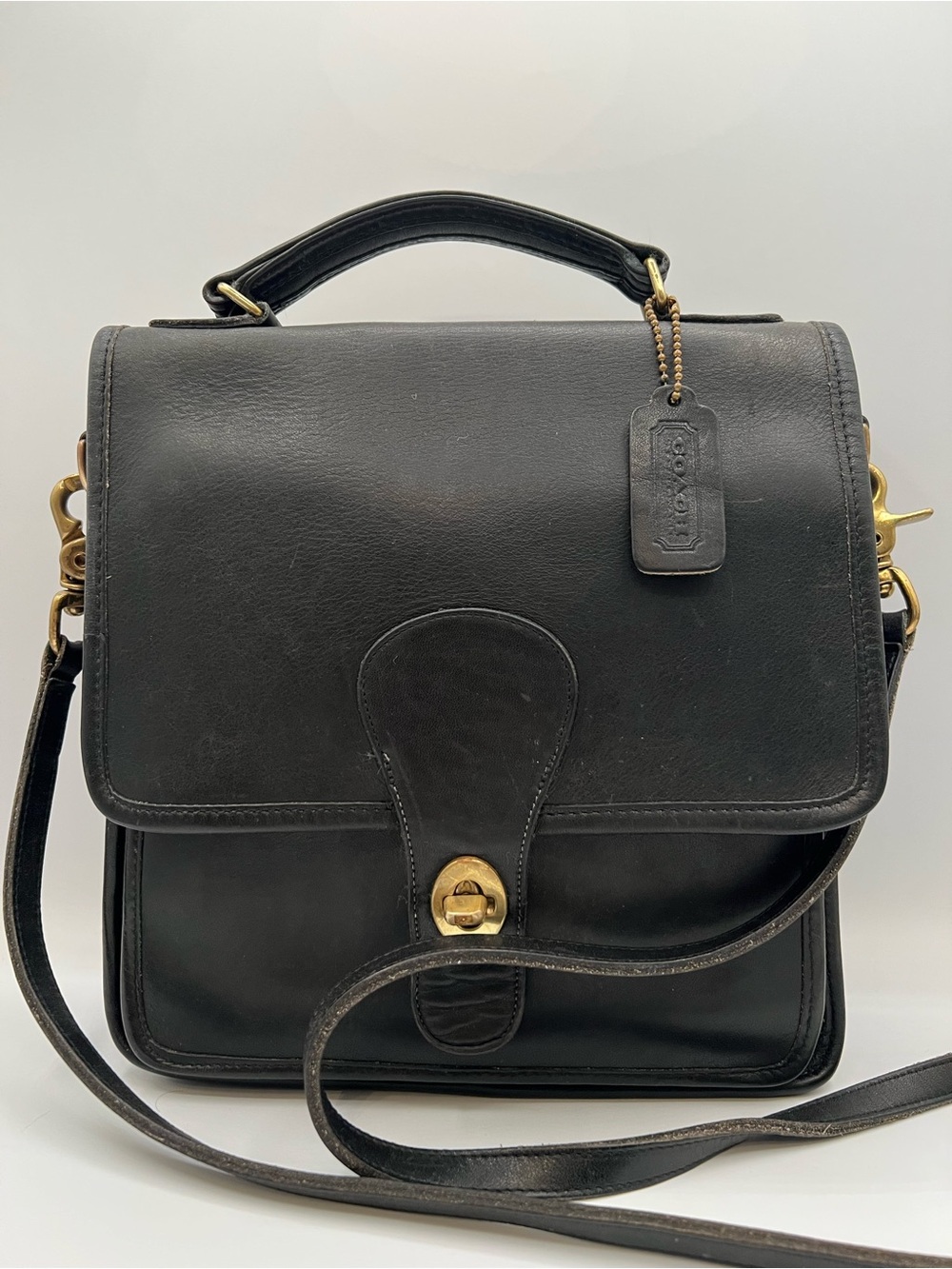 Vintage Coach Station Bag 5130 Black Leather purse Crossbody pre-199